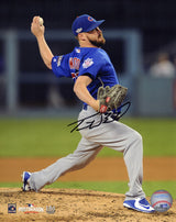 Travis Wood Signed Chicago Cubs 2016 Postseason Pitching Action 8x10 Photo