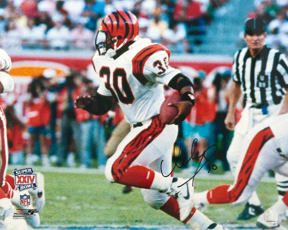 Icky Woods Signed Cincinnati Bengals Super Bowl XXIV Action 16x20 Photo