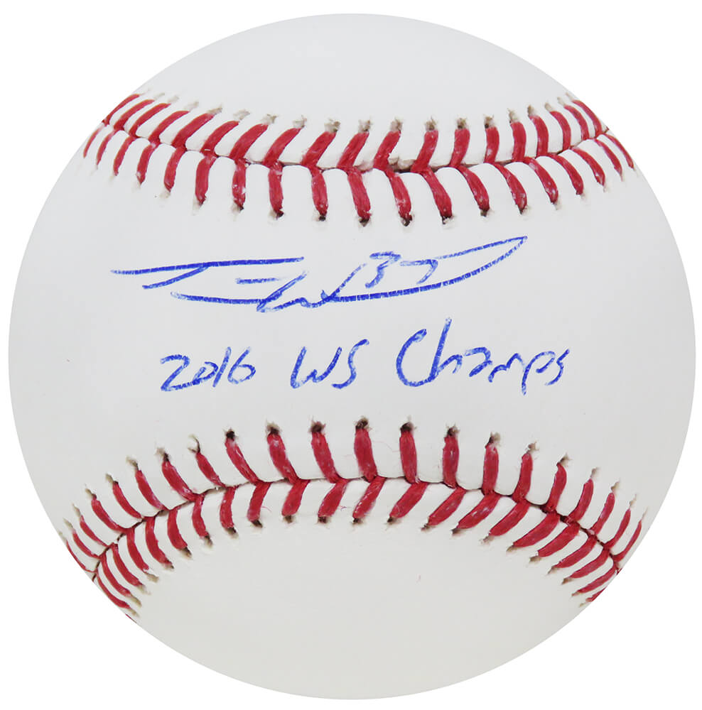Travis Wood Signed Rawlings Official MLB Baseball w/2016 WS Champs
