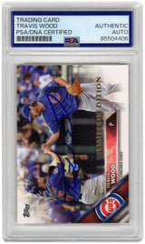 Travis Wood Signed Chicago Cubs 2016 Topps Baseball Card #507 (Limited Edition) - (PSA Encapsulated)