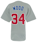 Kerry Wood Signed Grey Custom Baseball Jersey w/1998 NL ROY