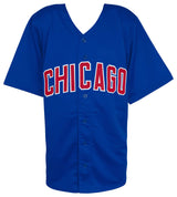 Travis Wood Signed Blue Custom Baseball Jersey w/16 WS Champs