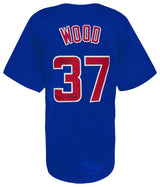 Travis Wood Signed Blue Custom Baseball Jersey w/16 WS Champs