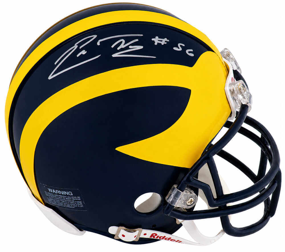 Lamar Woodley Signed Michigan Wolverines Riddell (VSR4) Mini Helmet
