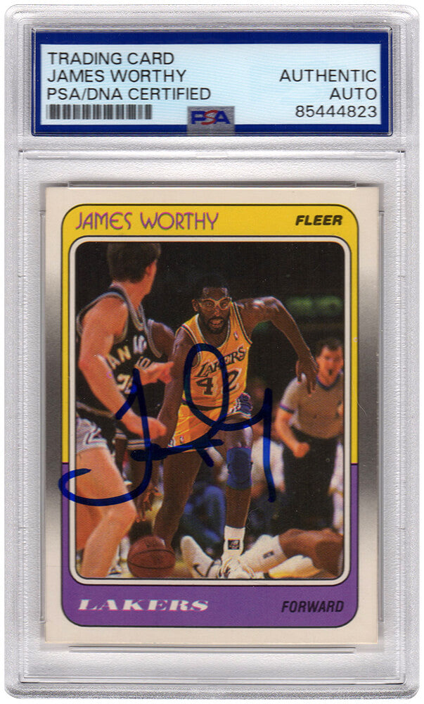 James Worthy Signed Los Angeles Lakers 1988-89 Fleer Basketball Card #70 - (PSA Encapsulated)