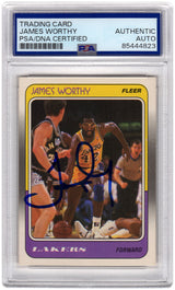 James Worthy Signed Los Angeles Lakers 1988-89 Fleer Basketball Card #70 - (PSA Encapsulated)