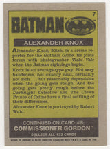 Robert Wuhl Signed 1989 Topps Batman Alexander Knox Trading Card #7