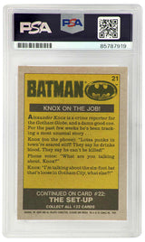 Robert Wuhl Signed 1989 Topps Batman Knox On The Job Trading Card #21 - (PSA Encapsulated)