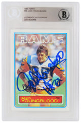 Jack Youngblood Signed Rams 1983 Topps Football Card #96 w/HF'01 - (Beckett Encapsulated)