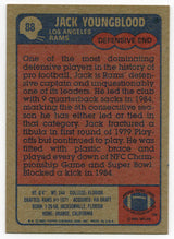 Jack Youngblood Signed Rams 1985 Topps Football Card #88 w/HF'01