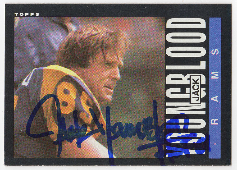Jack Youngblood Signed Rams 1985 Topps Football Card #88 w/HF'01