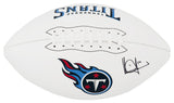 Vince Young Signed Tennessee Titans Logo Franklin White Football