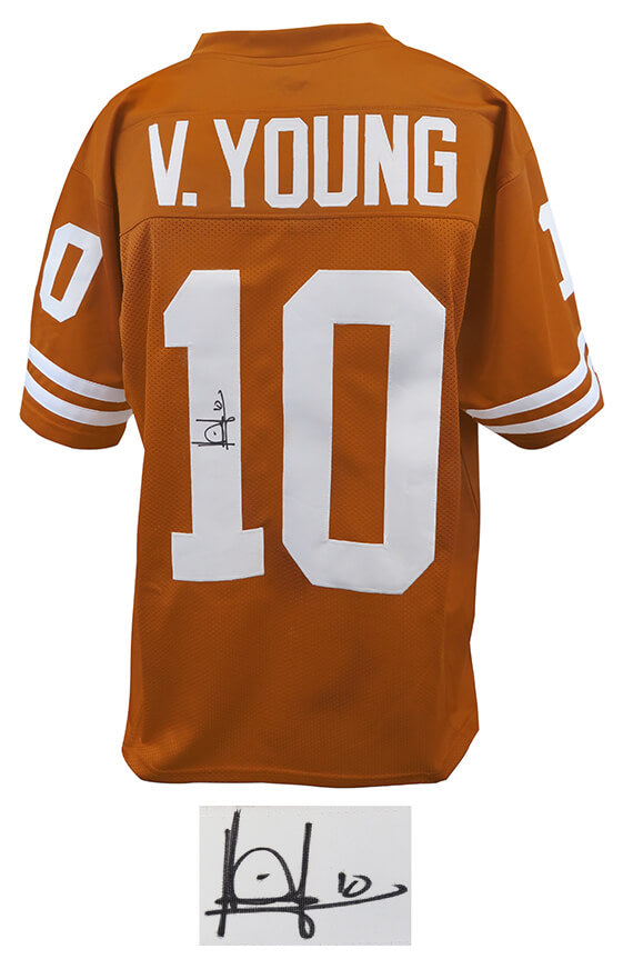 Vince Young Signed Brown Custom Jersey