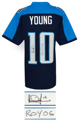 Vince Young Signed Blue Custom Football Jersey w/ROY'06