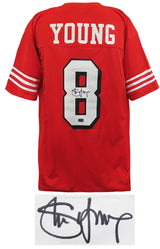 Steve Young Signed Red Throwback Custom Football Jersey