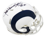 Jack Youngblood Signed Los Angeles Rams Flat White Matte Riddell Speed Mini Helmet w/HF'01