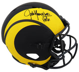 Jack Youngblood Signed LA Rams Eclipse Black Riddell Full Size Speed Replica Helmet w/HF'01 (On Horn)