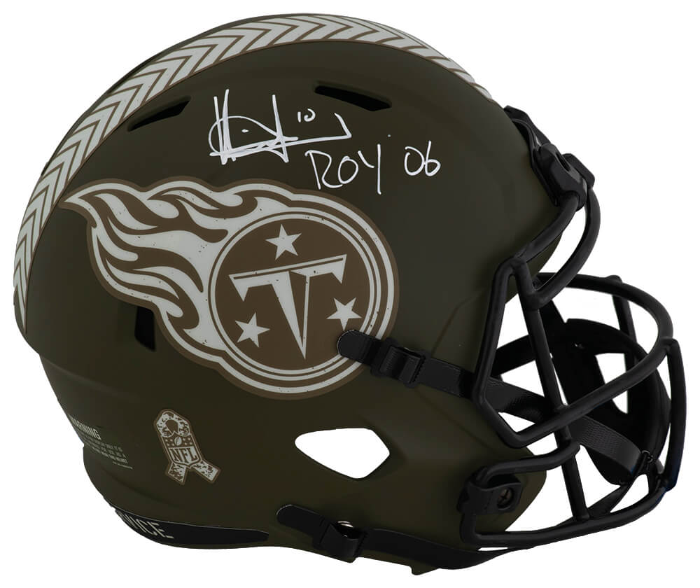 Vince Young Signed Tennessee Titans SALUTE Riddell Full Size Speed Replica Helmet w/ROY'06