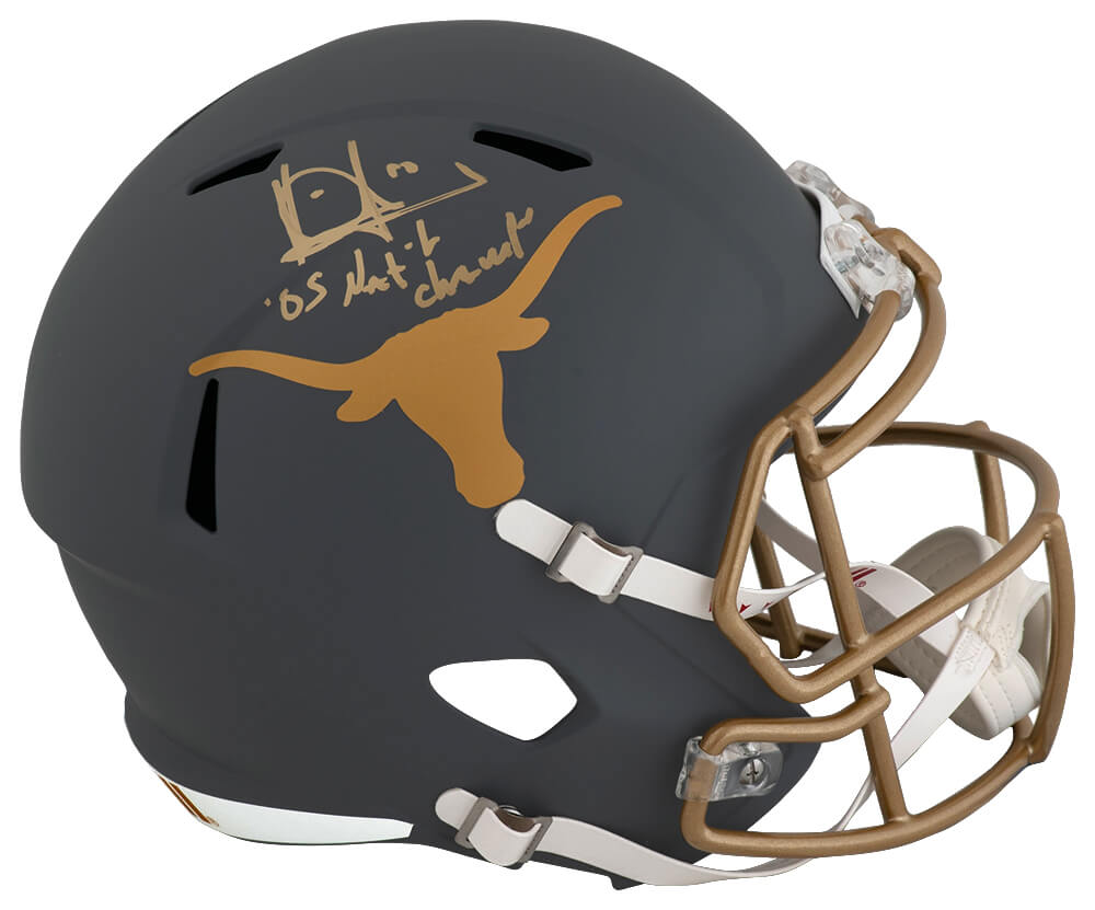 Vince Young Signed Texas Longhorns SLATE Riddell Full Size Speed Replica Helmet w/05 Nat'l Champs
