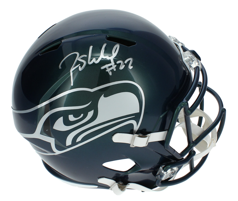 Rashid Shaheed Autographed Seattle Seahawks Green Chrome Rivalries Speed Full Size Helmet Beckett Witnessed