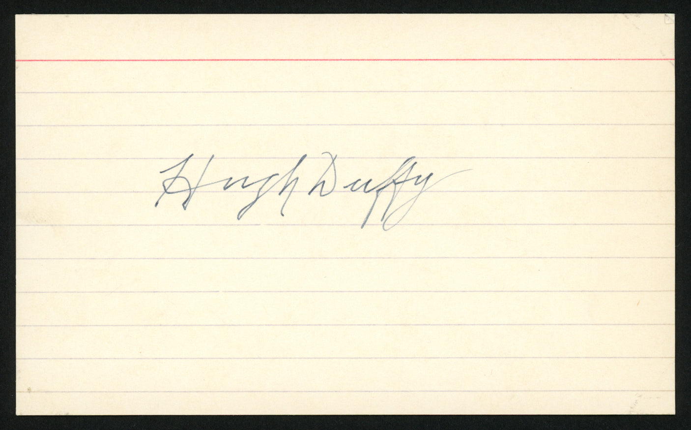 Hugh Duffy Autographed 3x5 Index Card Boston Red Sox JSA #Z32923