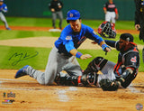 Ben Zobrist Signed Chicago Cubs 2016 World Series Home Plate Collision 16x20 Photo