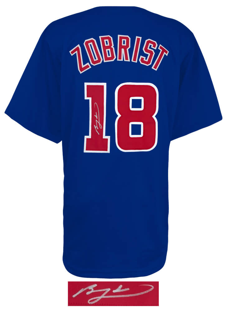 Ben Zobrist Signed Blue Custom Baseball Jersey