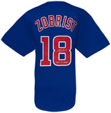 Ben Zobrist Signed Blue Custom Baseball Jersey w/2016 WS MVP