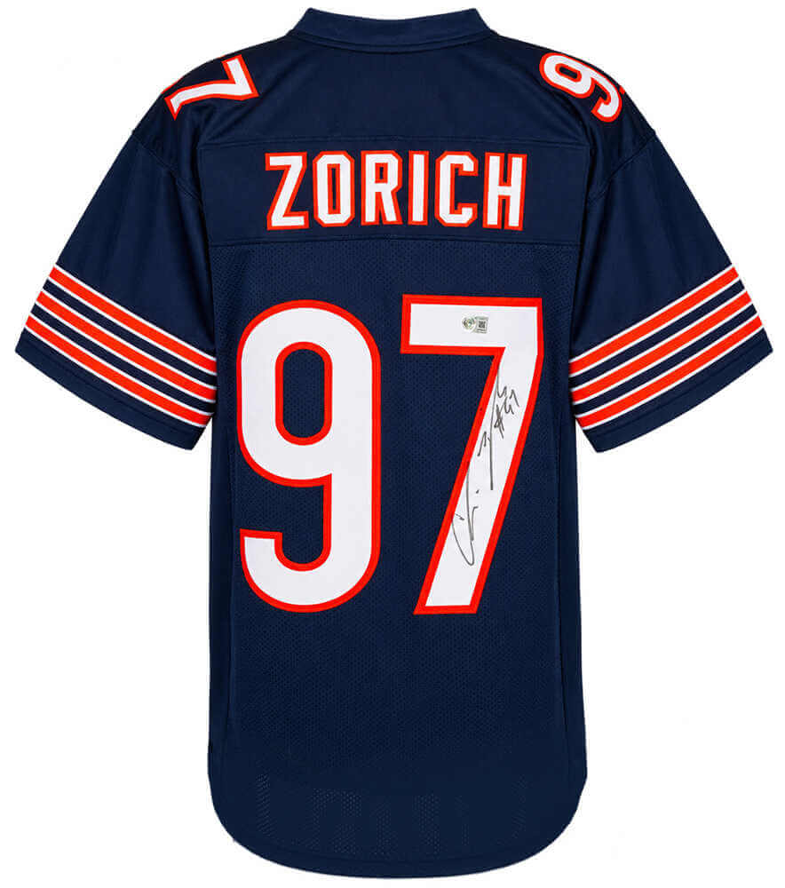 Chris Zorich Signed Navy Custom Football Jersey - (Beckett)