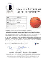 NBA HOF Legends (3) Jordan, Bird & Johnson Signed NBA Basketball BAS #A39837