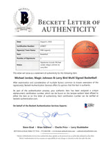 NBA HOF Legends (3) Jordan, Bird & Johnson Signed NBA Basketball BAS #A39837