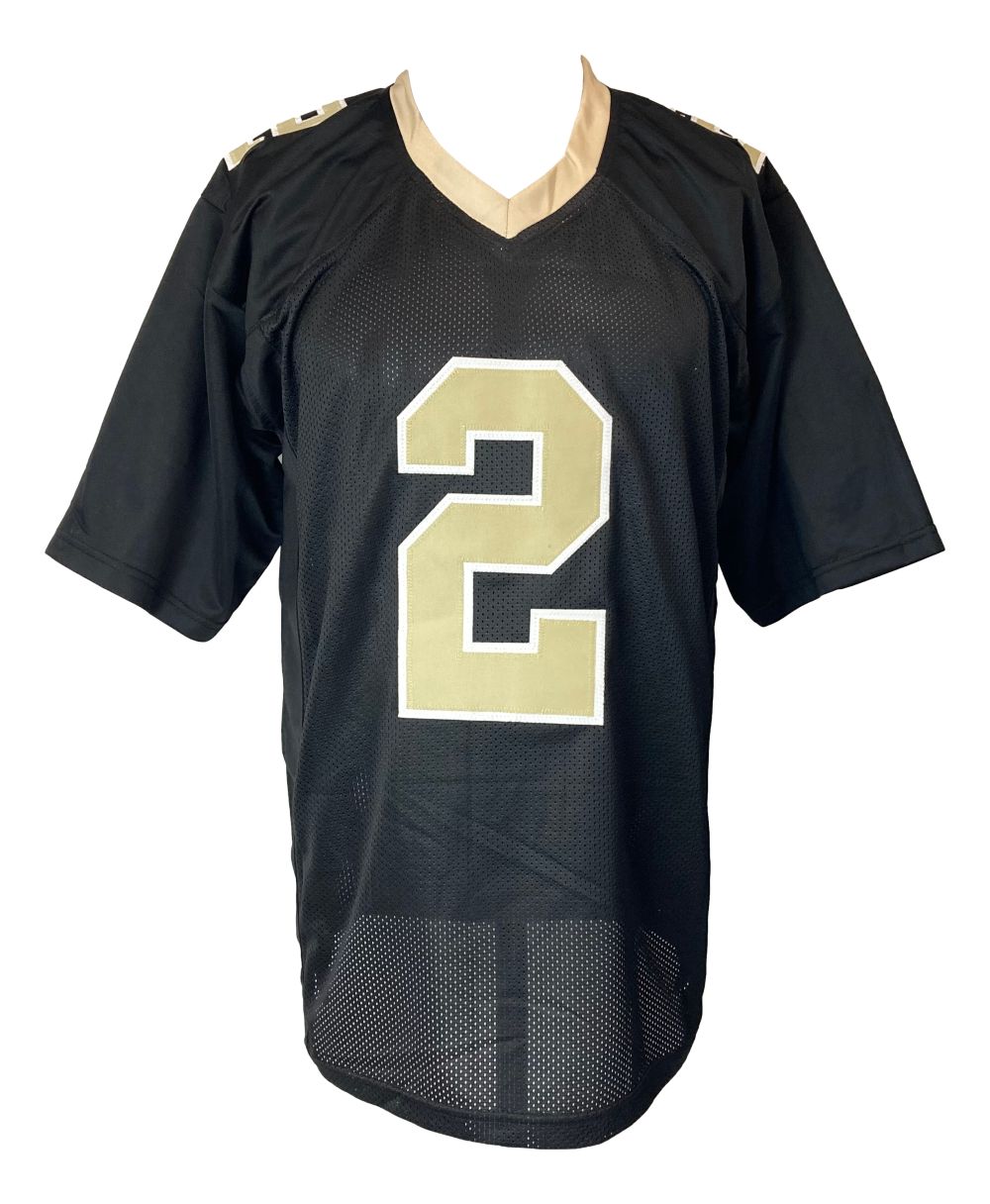 Aaron Brooks New Orleans Signed Black Football Jersey Sports Integrity