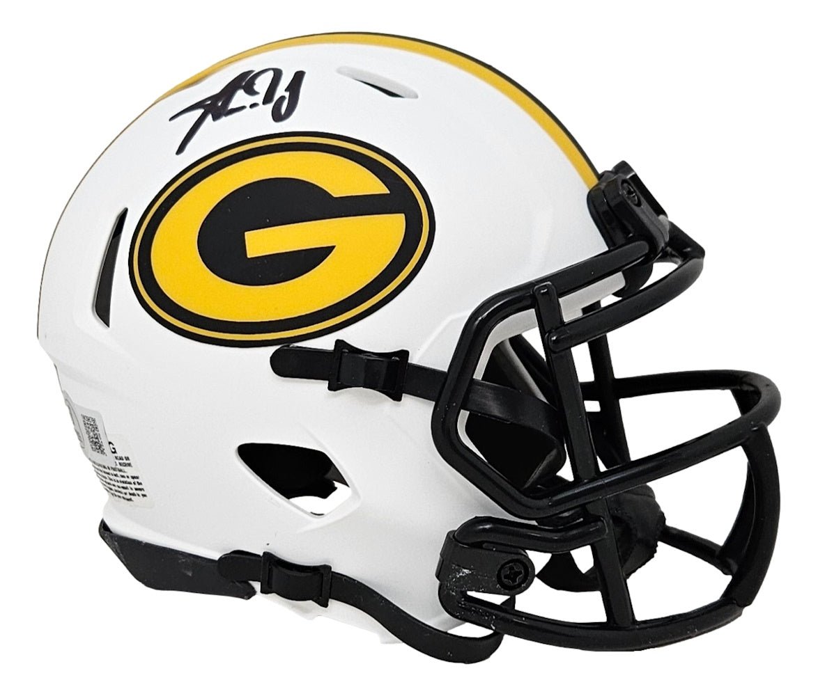 Aaron Jones Signed Green Bay Packers Lunar Eclipse Mini Speed Helmet BAS ITP - Sports Integrity