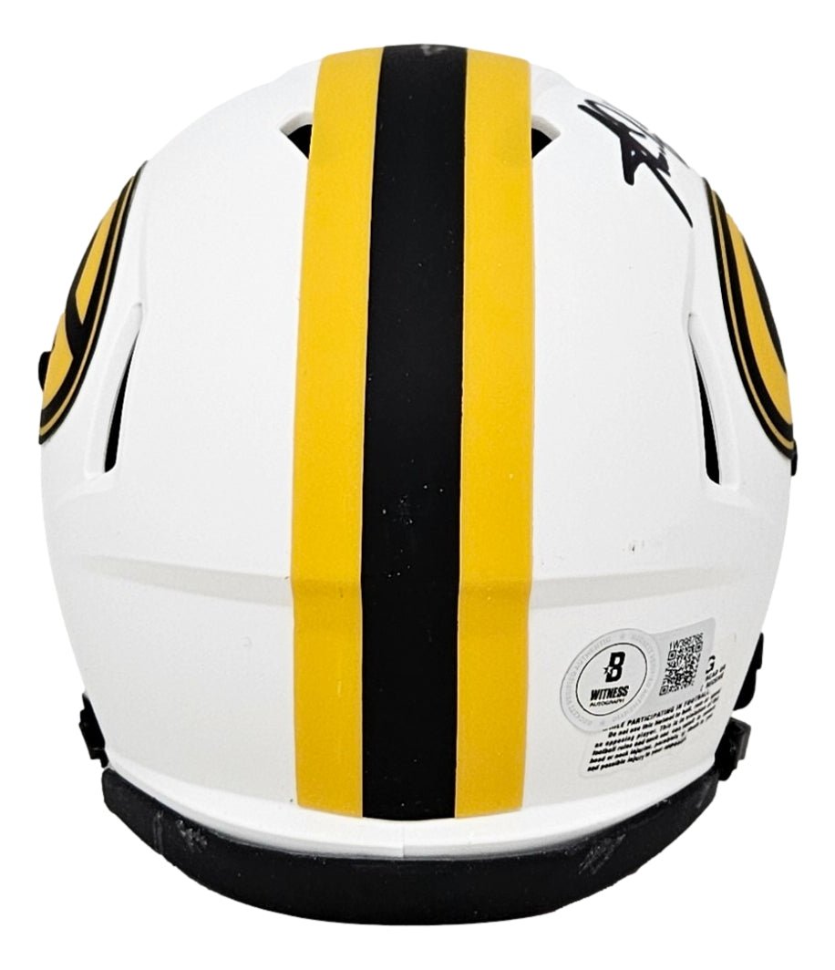 Aaron Jones Signed Green Bay Packers Lunar Eclipse Mini Speed Helmet BAS ITP - Sports Integrity