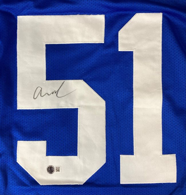 Abdul Carter New York Signed Blue Football Jersey BAS