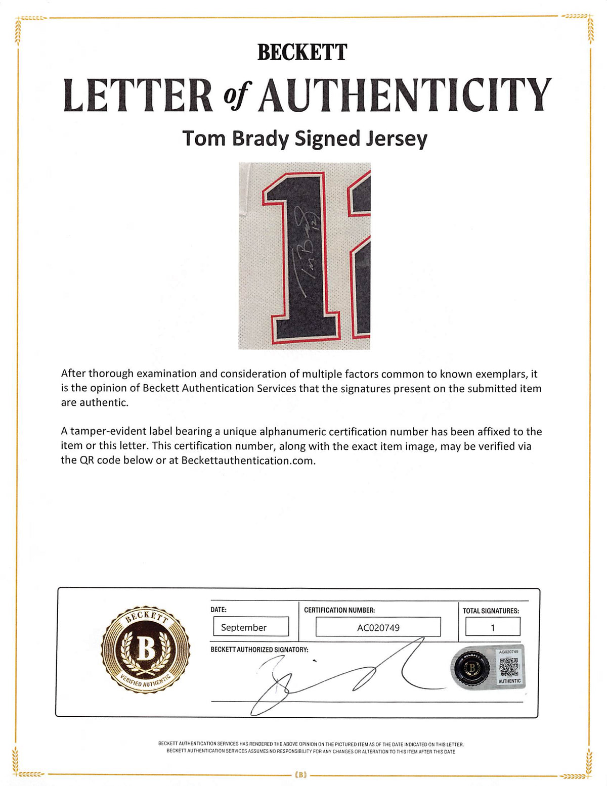 Patriots Tom Brady Signed 2006 Vintage White Reebok Jersey BAS #AC020749