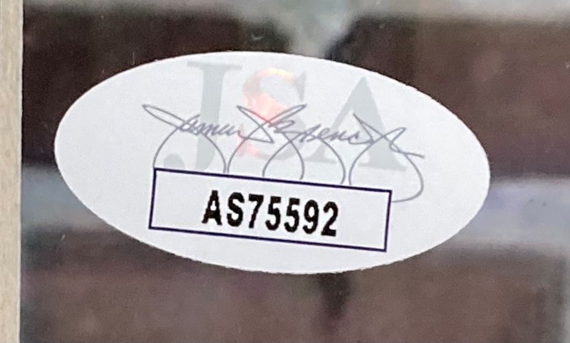 A Sports Integrity Adam Sandler Signed Framed 8x10 Billy Madison Dodgeball Photo features an oval JSA sticker with faint "JSA" lettering and a bold AS75592 label at the center.