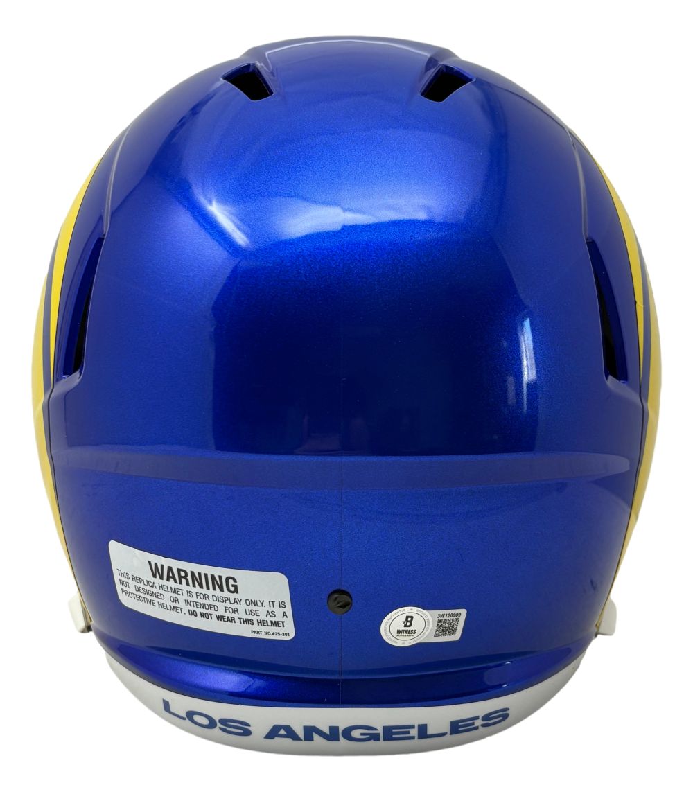 Davante Adams Signed Los Angeles Rams Full Size Replica Speed Helmet BAS w/ Case