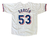 Adolis Garcia Texas Signed White Baseball Jersey BAS