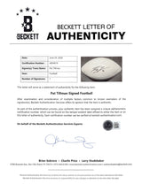 Cardinals Pat Tillman Authentic Signed Wilson White Panel Logo Football BAS LOA