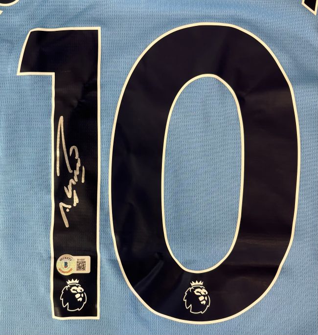 Sergio Aguero Signed Manchester City Puma Soccer Jersey 2 BAS