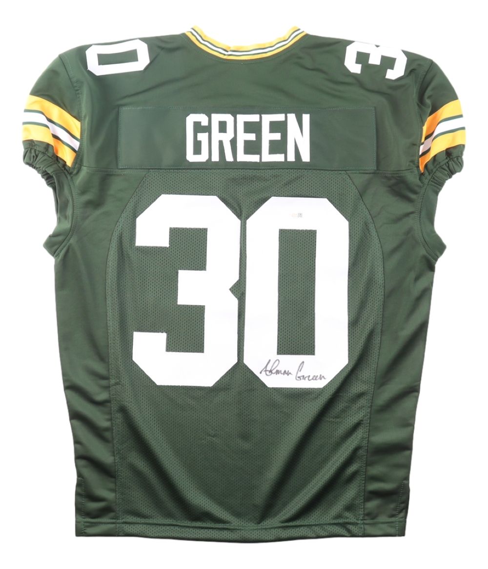 Ahman Green Green Bay Signed Green Pro Cut Football Jersey JSA QR Hologram