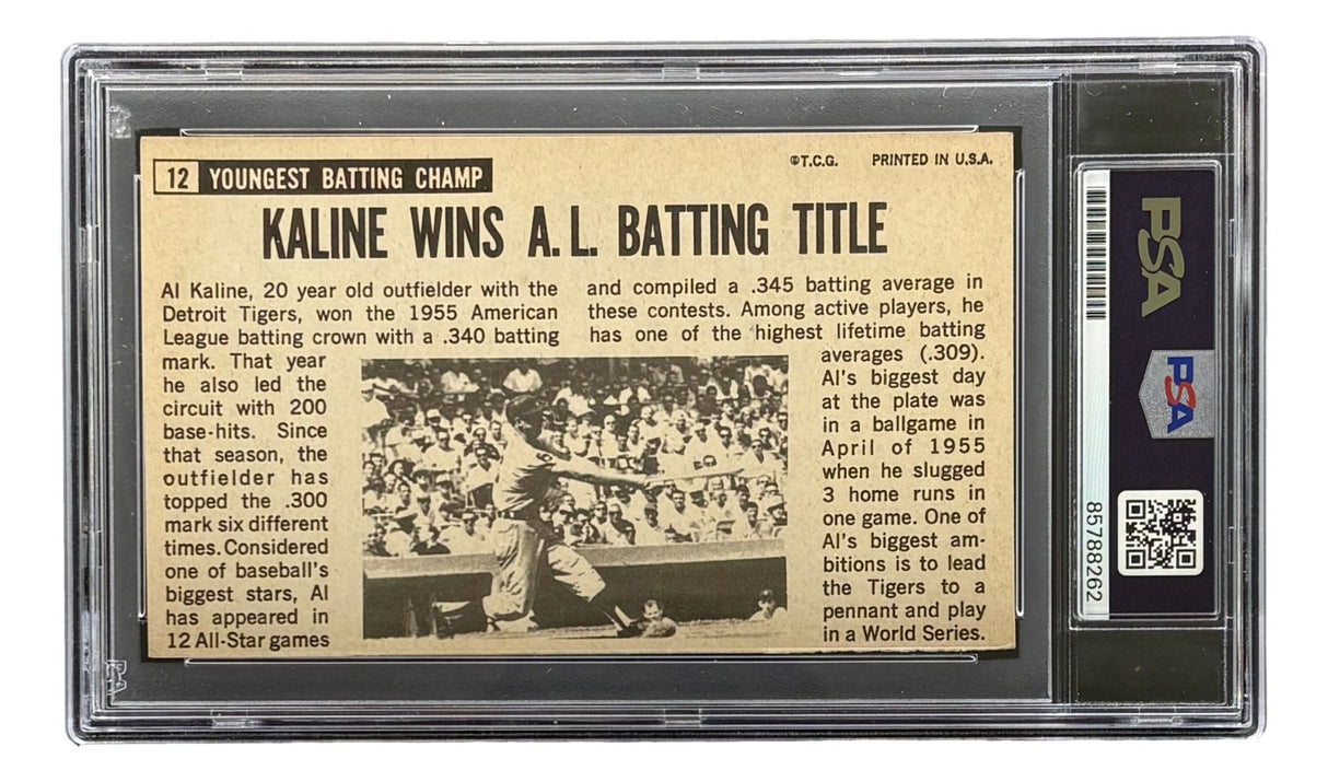 Al Kaline Signed In Black 1964 Topps Giants #12 Detroit Tigers Card PSA/DNA