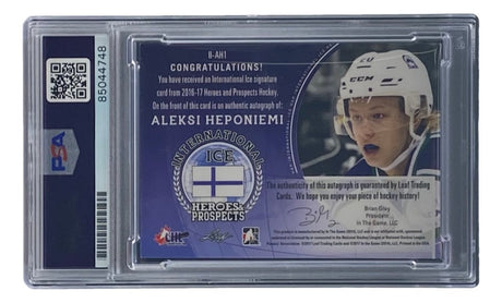 Aleksi Hemponiemi Signed 2017 Leaf #II - AH1 Hockey Card PSA/DNA - Sports Integrity