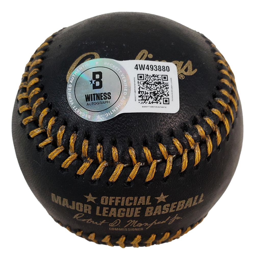 Alex Bregman Chicago Cubs Signed Rawlings Black Leather Baseball BAS