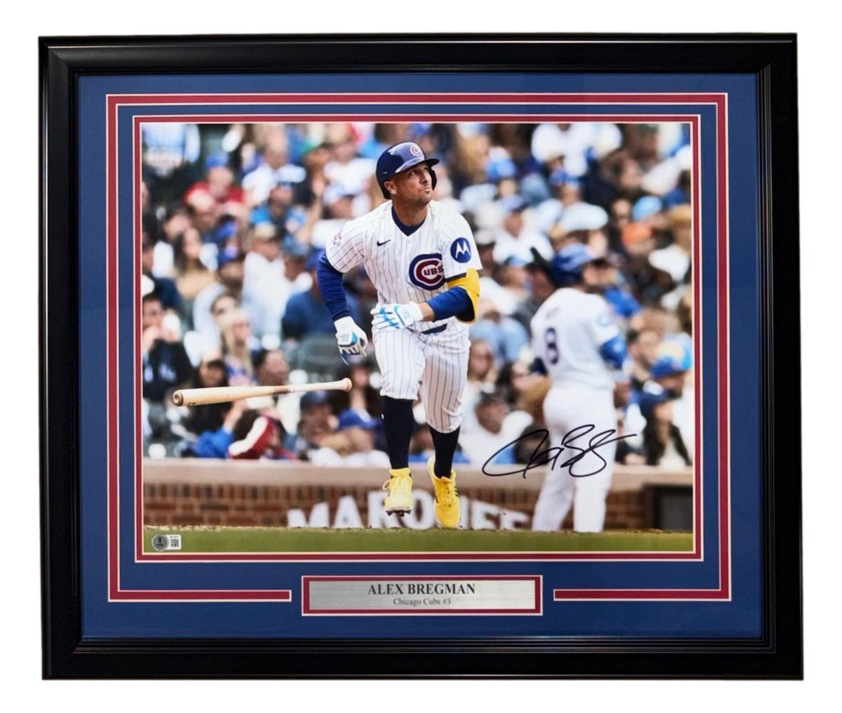 Alex Bregman Signed Framed 16x20 Chicago Cubs Photo BAS