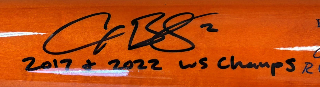 Alex Bregman Astros Signed Marucci Player Model Bat 2017 2022 WS Champs BAS