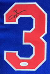 Allen Iverson Signed Custom Blue Pro - Style Basketball Jersey JSA ITP - Sports Integrity