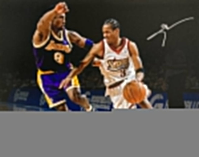 Allen Iverson Signed In Silver 16x20 Philadelphia 76ers vs Kobe Photo JSA ITP - Sports Integrity