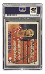 Allen Iverson Signed 1996 Topps #171 Philadelphia 76ers Rookie Card PSA/DNA - Sports Integrity